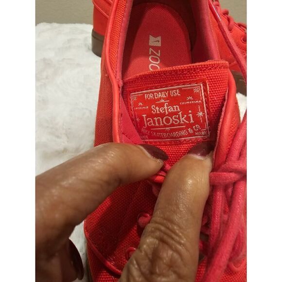 Nike Zoom Stefan Janoski Red Canvas Sneakers Size 6 - Picture 5 of 12